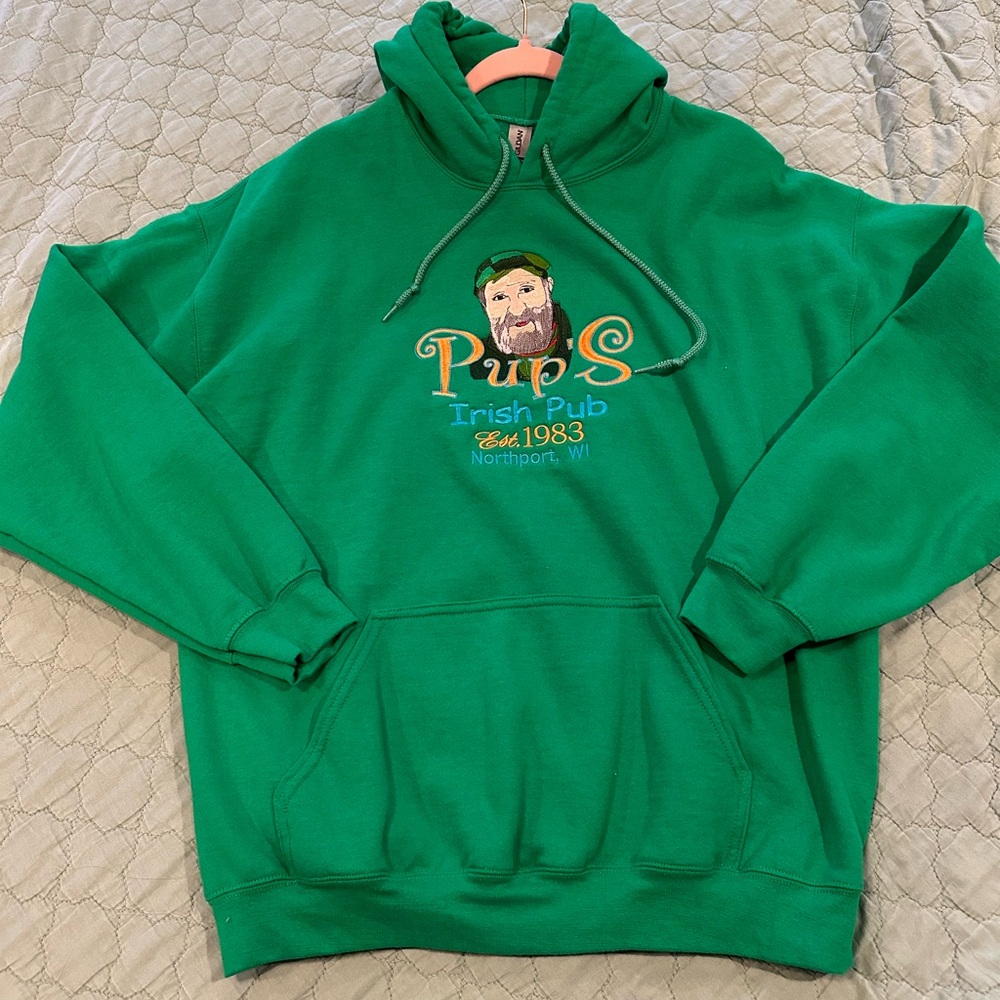 Green Irish Pub Graphic Hoodie